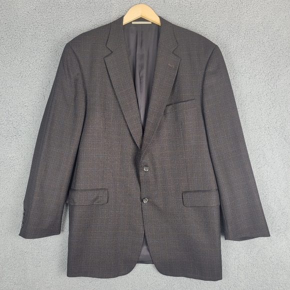 Burberry Other - BURBERRY London KENSINGTON 100% Wool Plaid Blazer Jacket 46 L  Brown Sports Coat